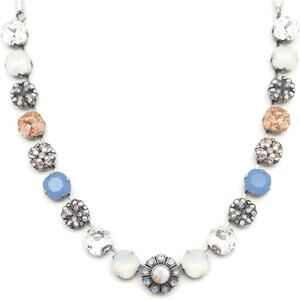 Mariana Cosmo Silver Necklace Air Blue Peach White Crystal Mix Mosaic 1055 NWT